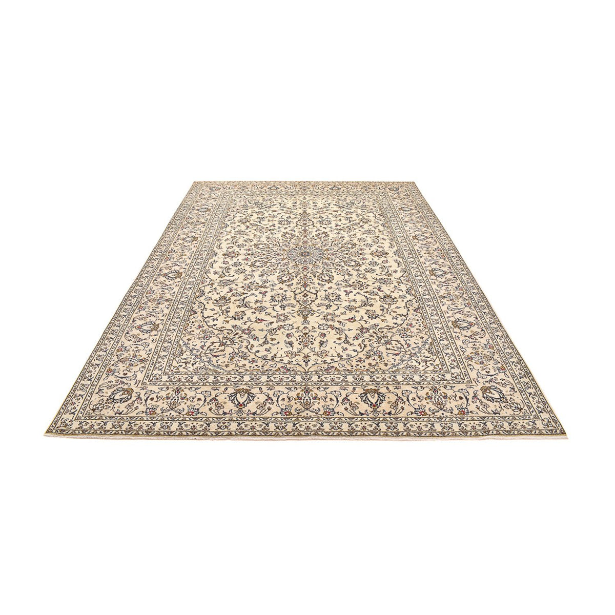 Persisk tæppe - Keshan - 345 x 239 cm - lys beige