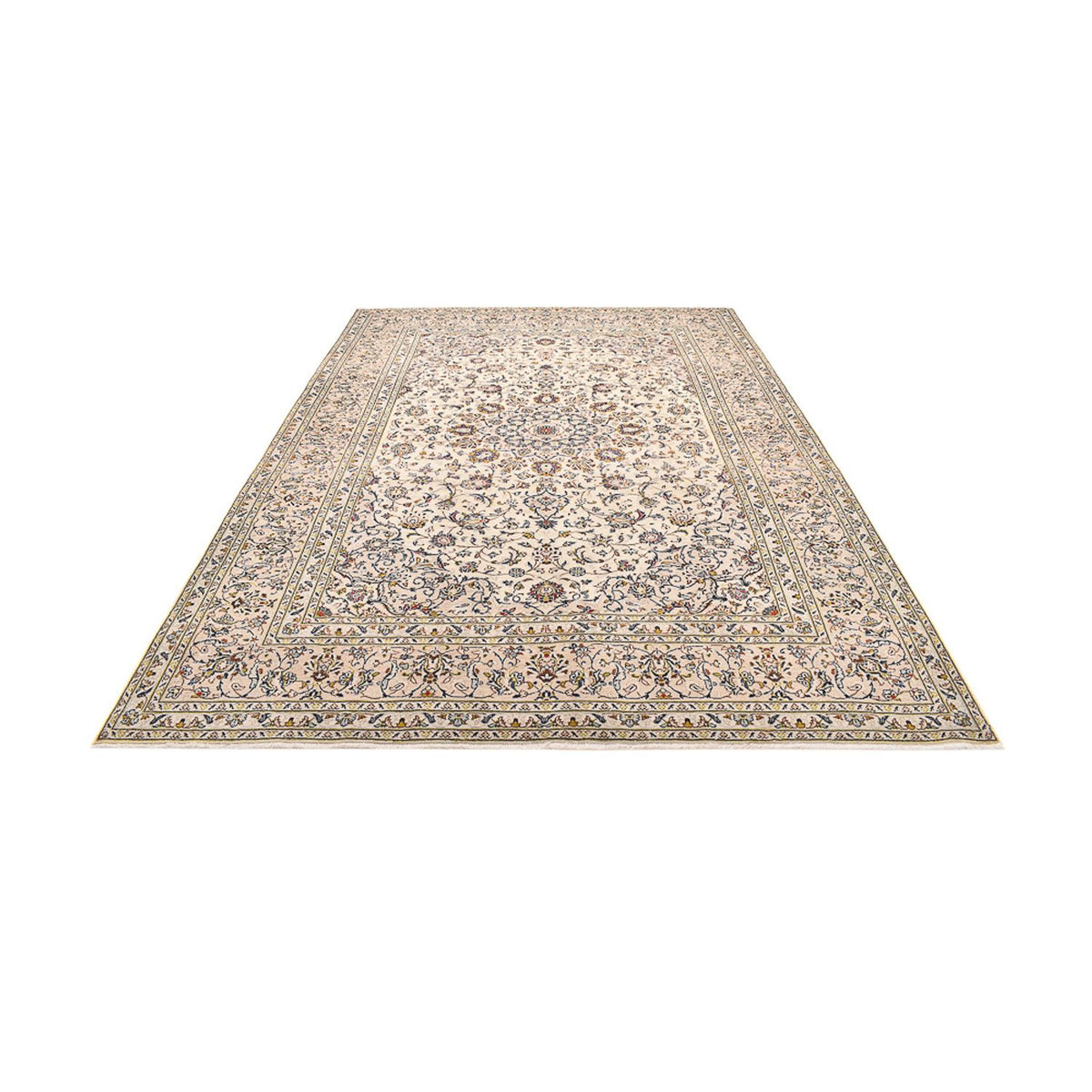 Persisk tæppe - Keshan - 342 x 245 cm - lys beige