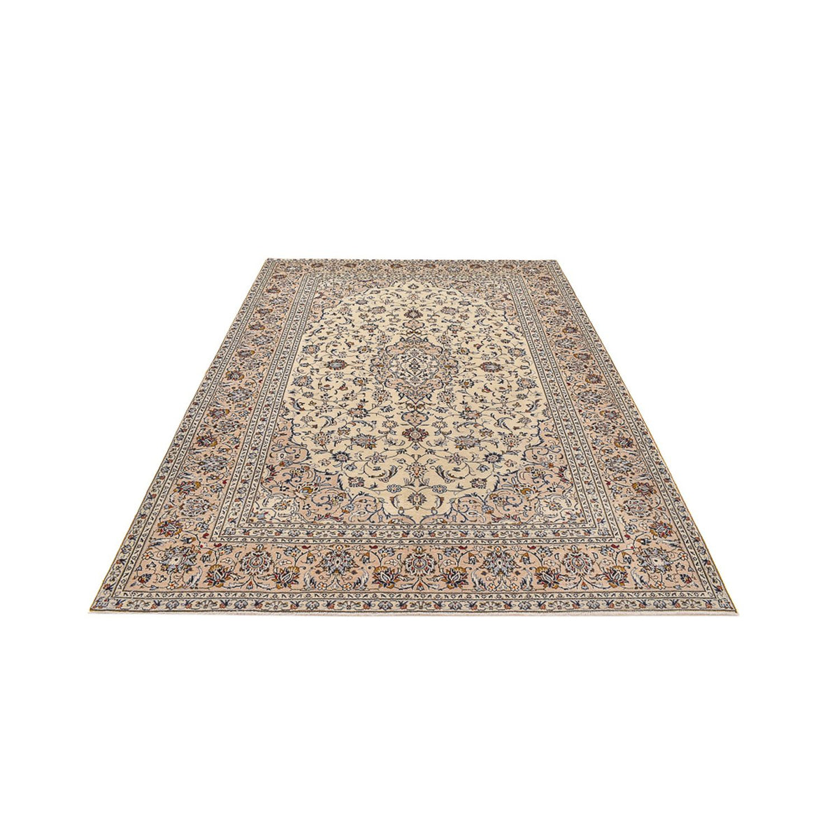 Persisk tæppe - Keshan - 310 x 215 cm - lys beige