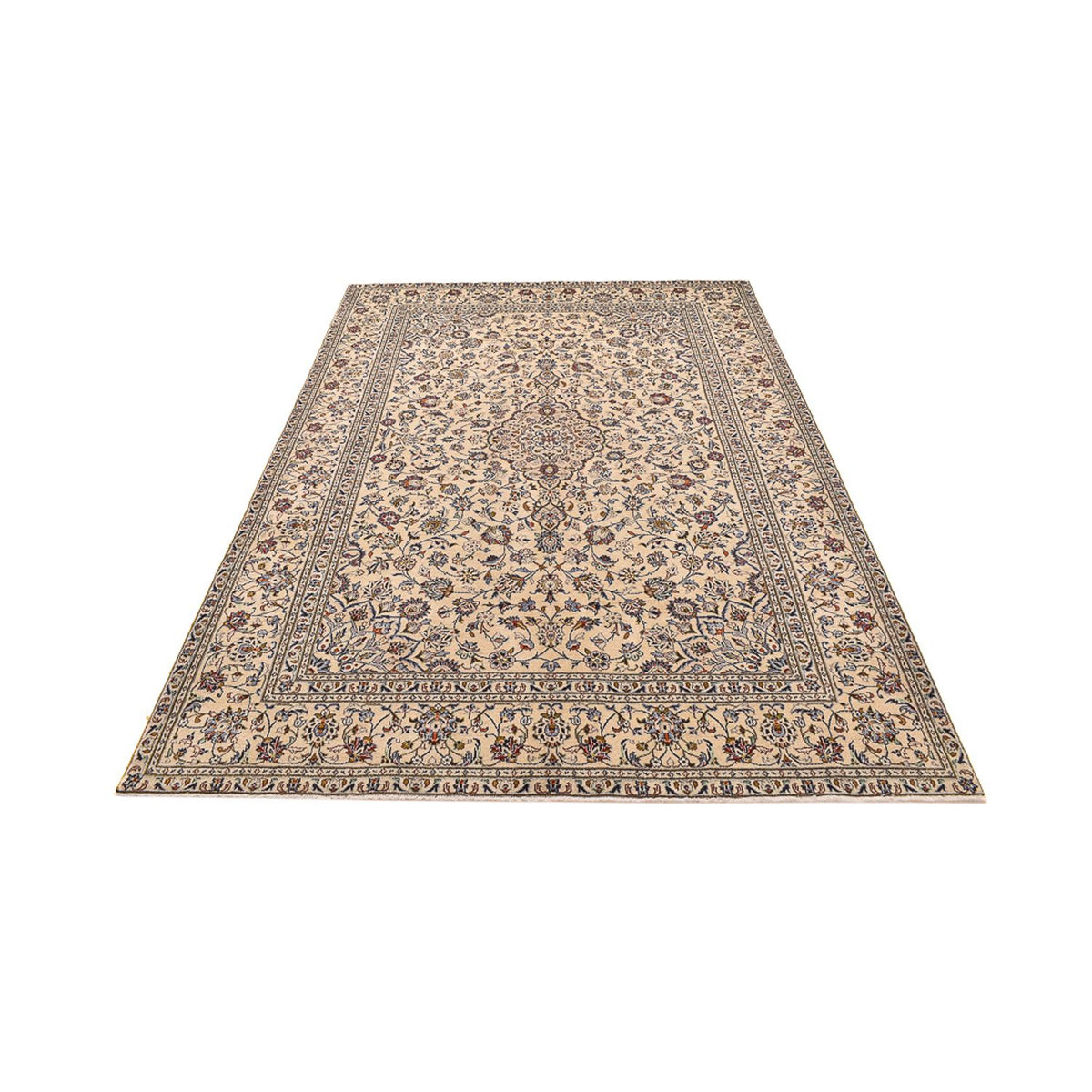 Persisk tæppe - Keshan - 295 x 196 cm - lys beige