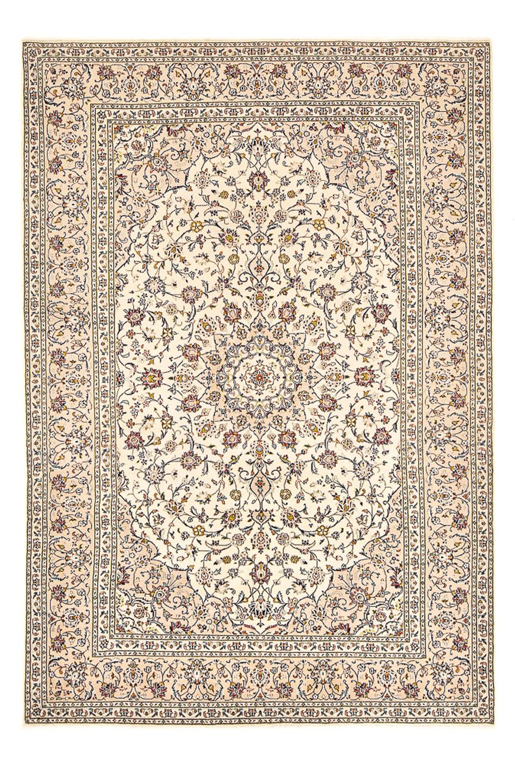 Persisk tæppe - Keshan - 300 x 200 cm - lys beige