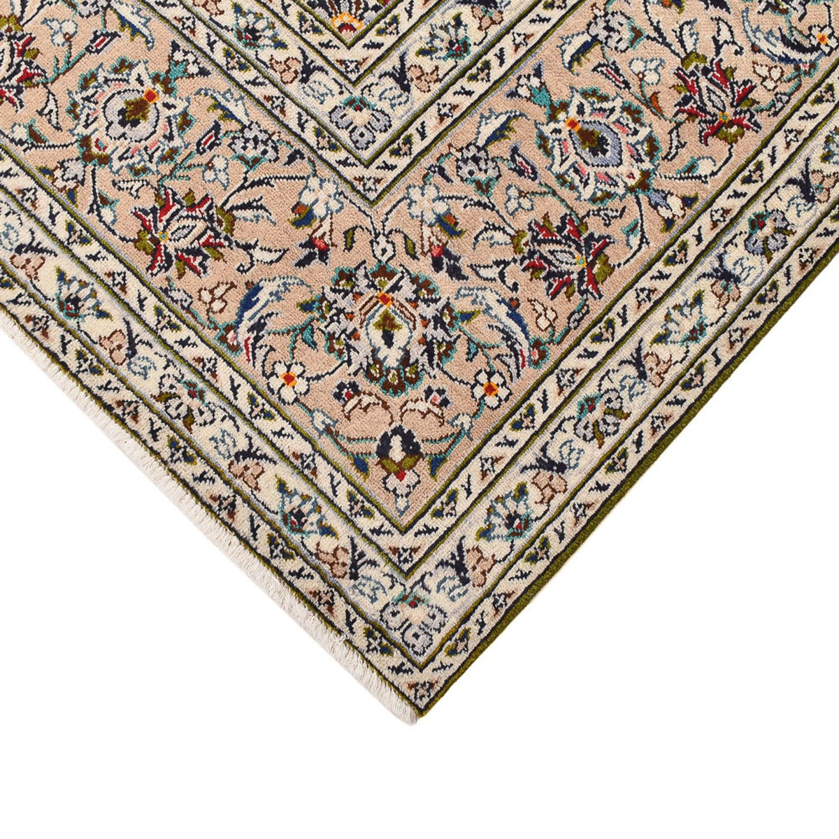 Persisk tæppe - Keshan - 340 x 245 cm - lys beige