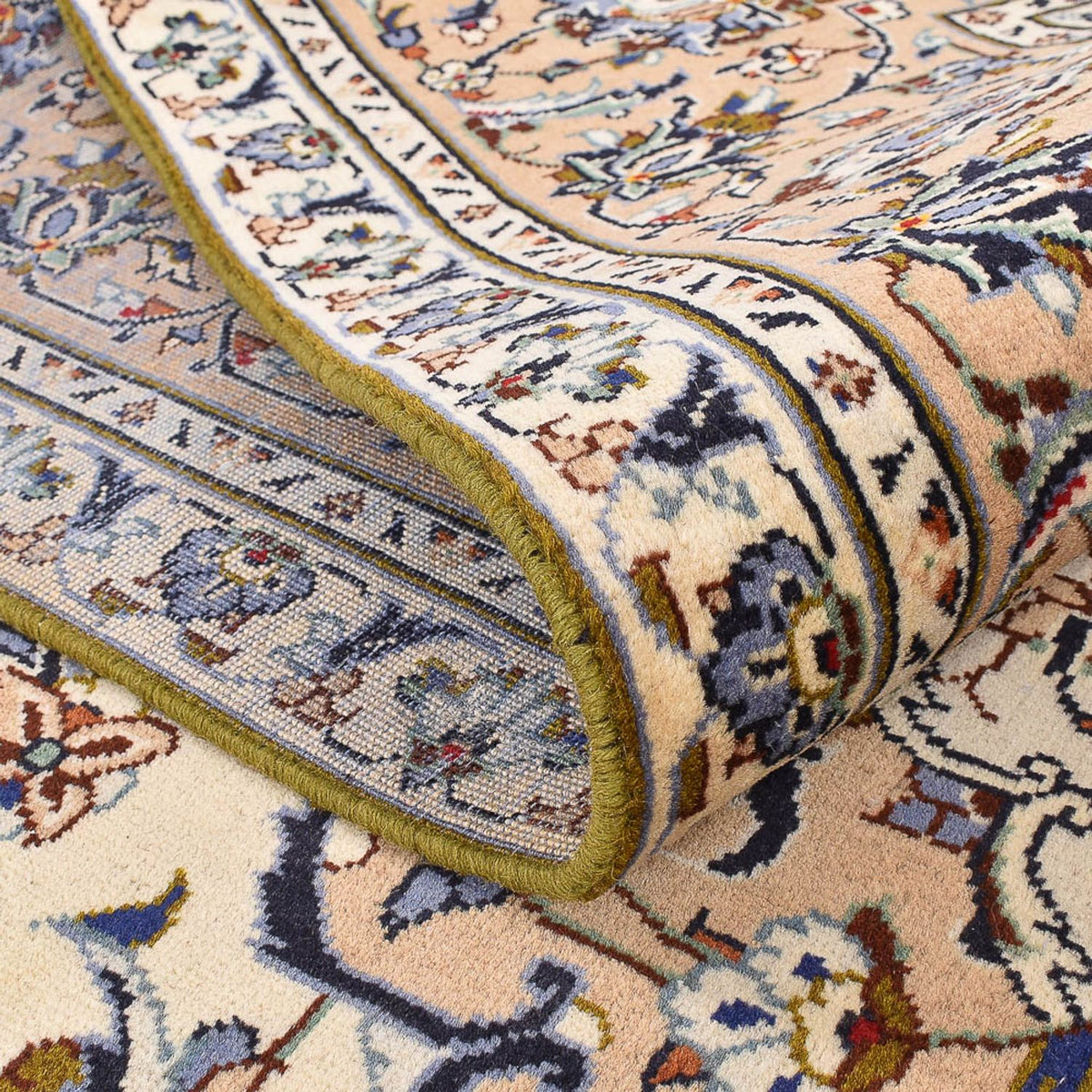 Persisk tæppe - Keshan - 349 x 241 cm - lys beige