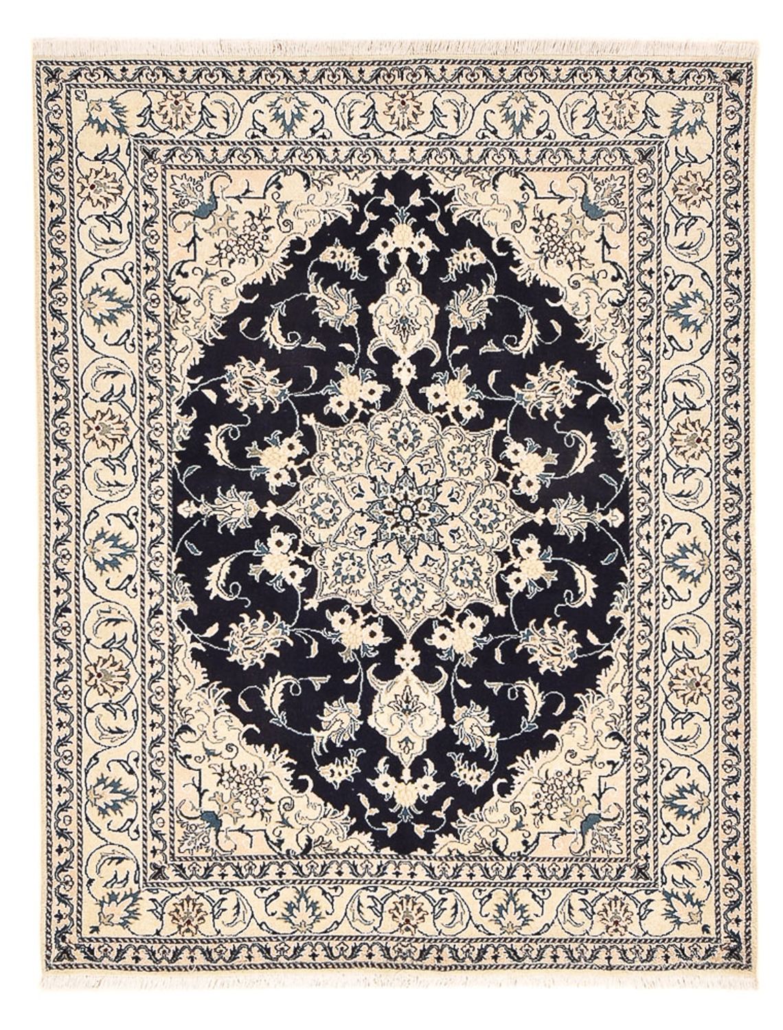 Persisk tæppe - Nain - 200 x 149 cm - mørkeblå