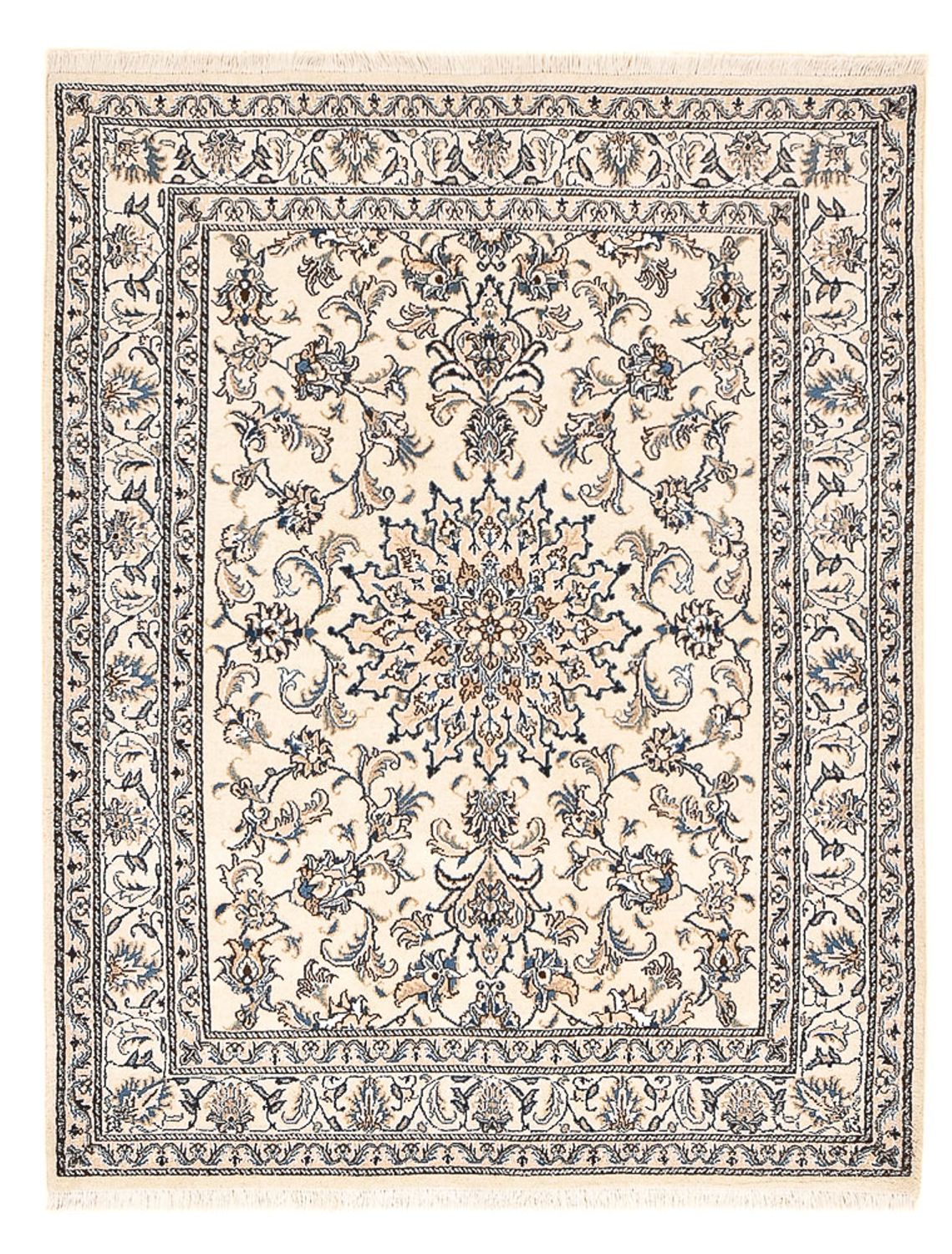 Persisk tæppe - Nain - 198 x 147 cm - lys beige