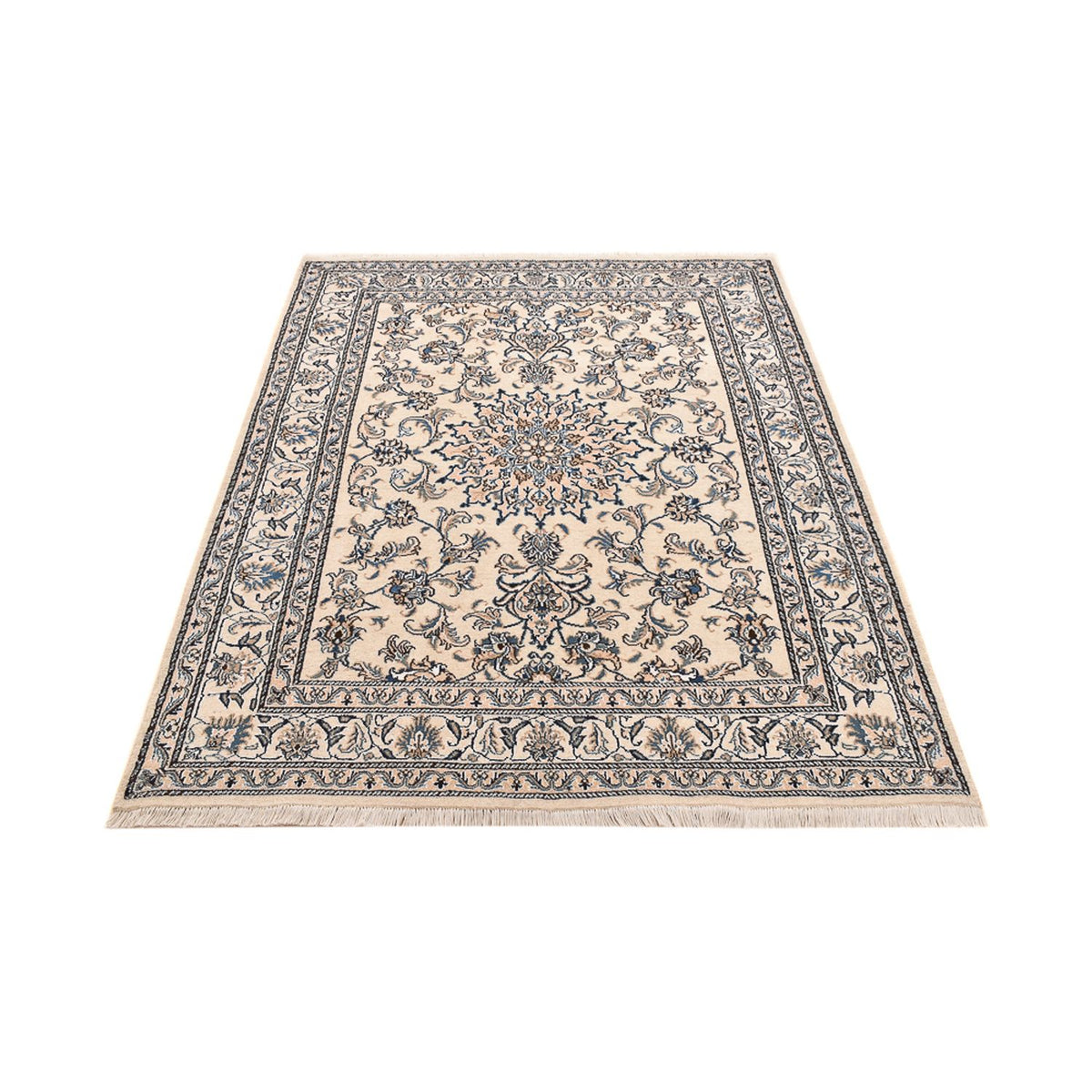 Persisk tæppe - Nain - 198 x 147 cm - lys beige
