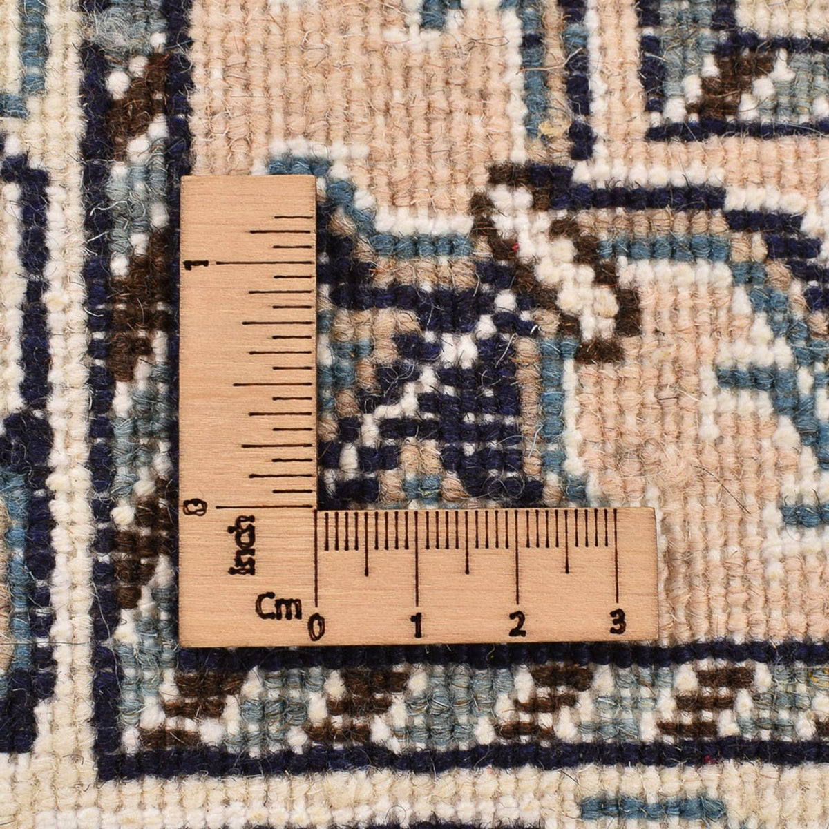 Persisk tæppe - Nain - 198 x 147 cm - lys beige