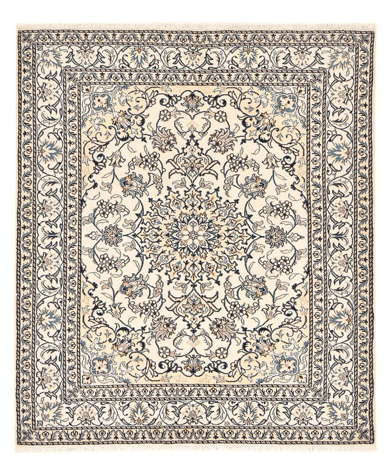 Persisk tæppe - Nain - 198 x 152 cm - lys beige