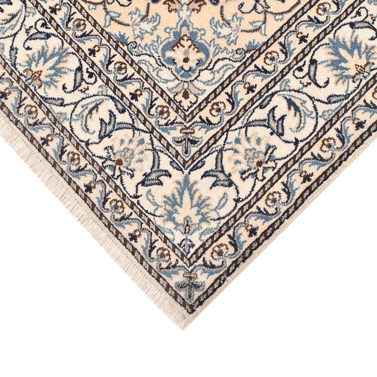 Persisk tæppe - Nain - 198 x 152 cm - lys beige