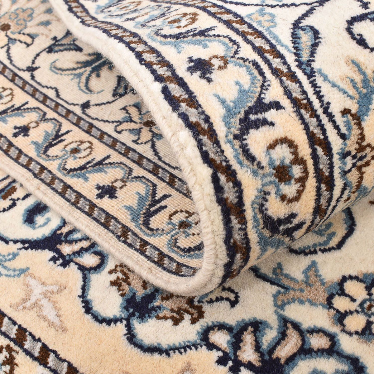 Persisk tæppe - Nain - 198 x 152 cm - lys beige