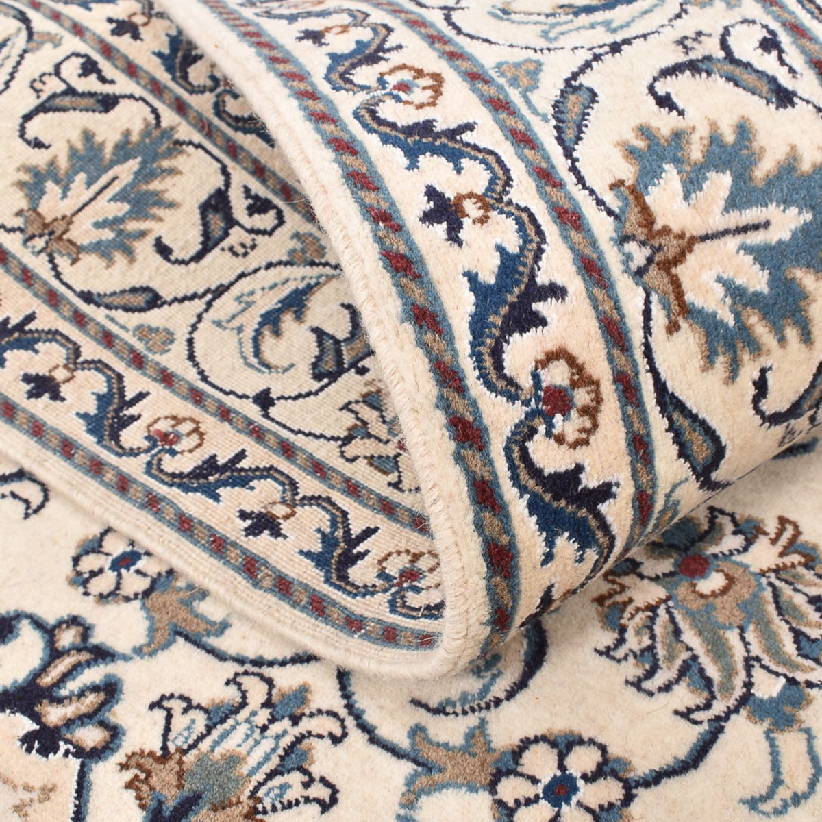 Persisk tæppe - Nain - 197 x 147 cm - lys beige