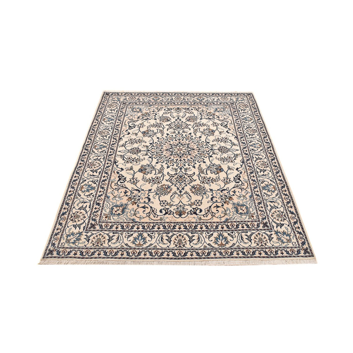 Persisk tæppe - Nain - 197 x 147 cm - lys beige