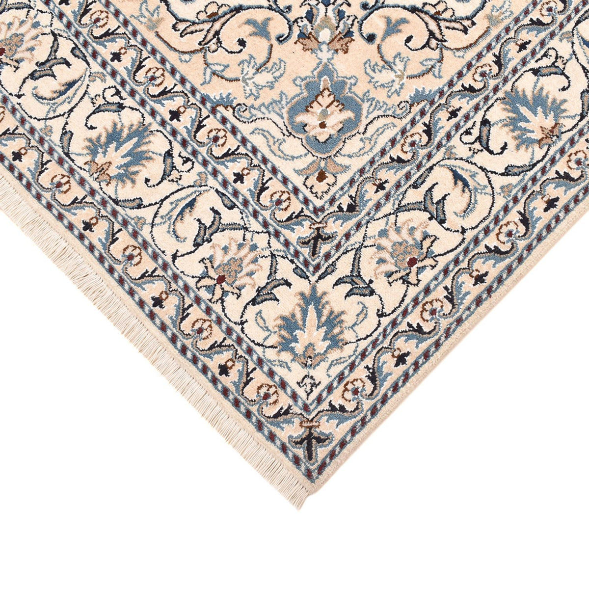 Persisk tæppe - Nain - 209 x 146 cm - lys beige