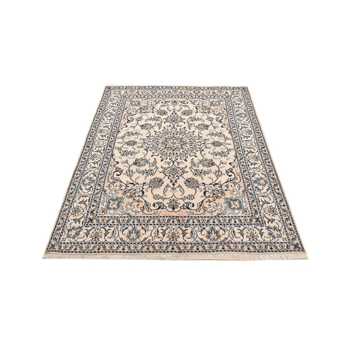 Persisk tæppe - Nain - 209 x 146 cm - lys beige