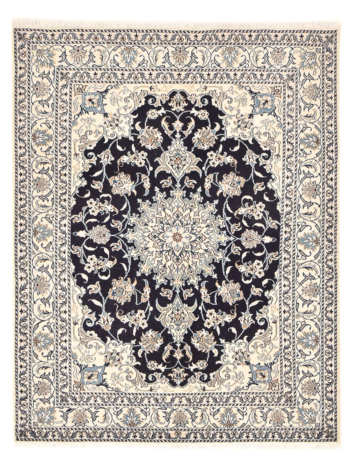 Persisk tæppe - Nain - 203 x 150 cm - mørkeblå