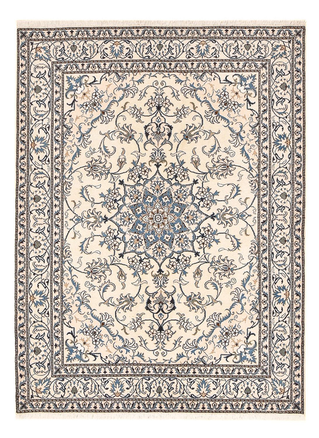 Persisk tæppe - Nain - 239 x 170 cm - lys beige
