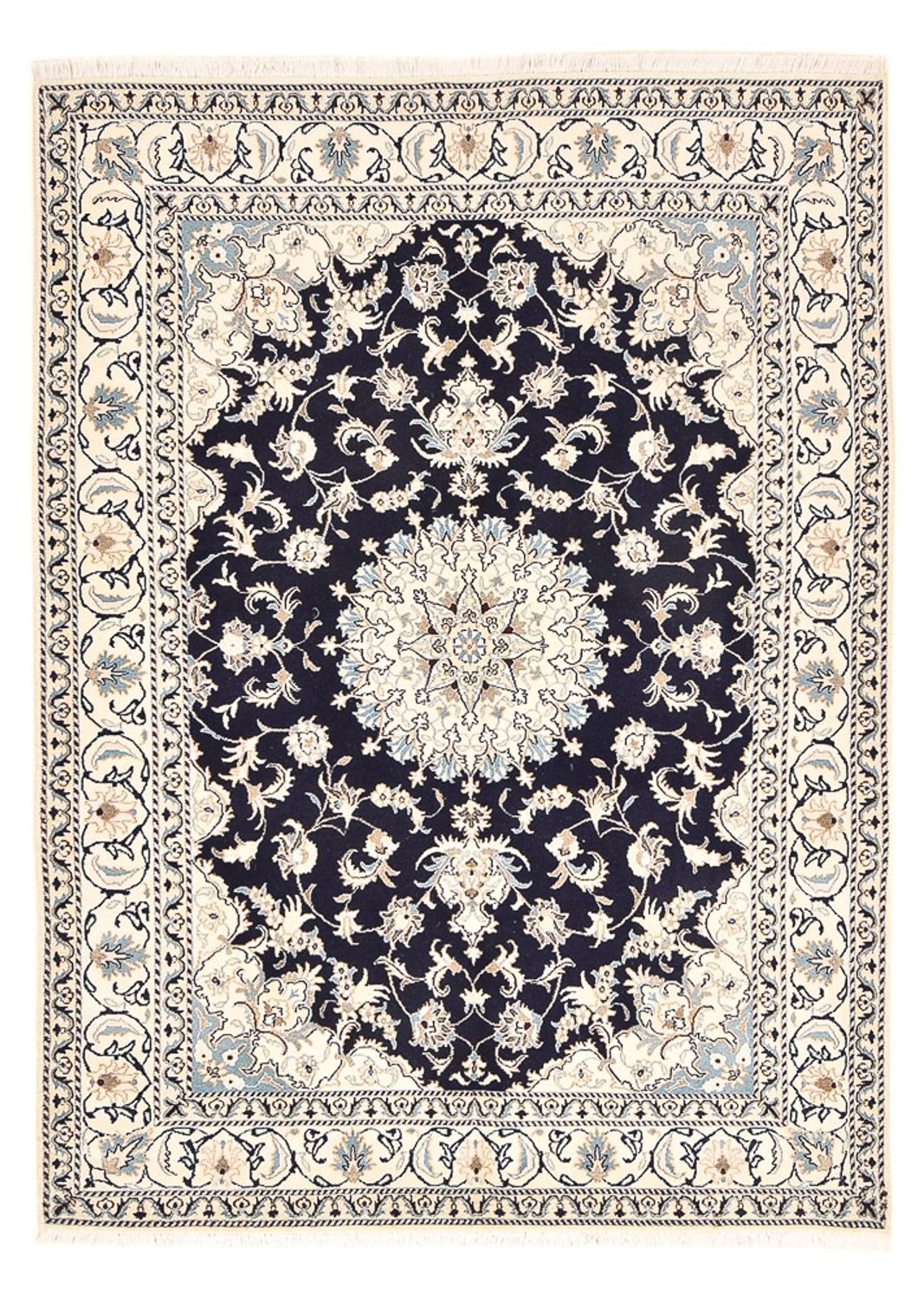 Persisk tæppe - Nain - 237 x 169 cm - mørkeblå