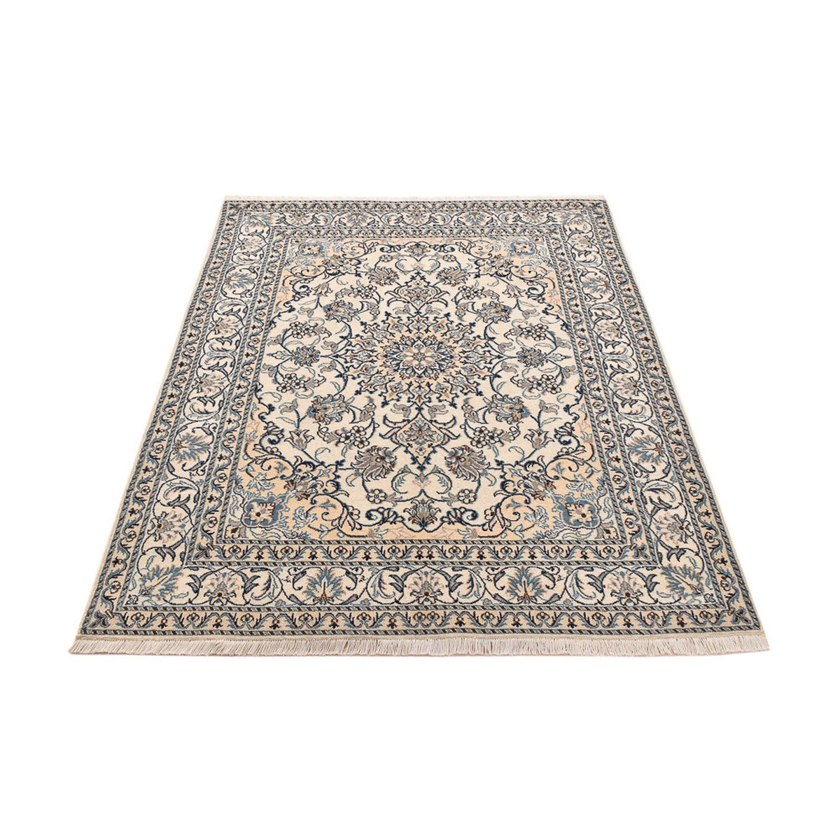 Persisk tæppe - Nain - 193 x 145 cm - lys beige