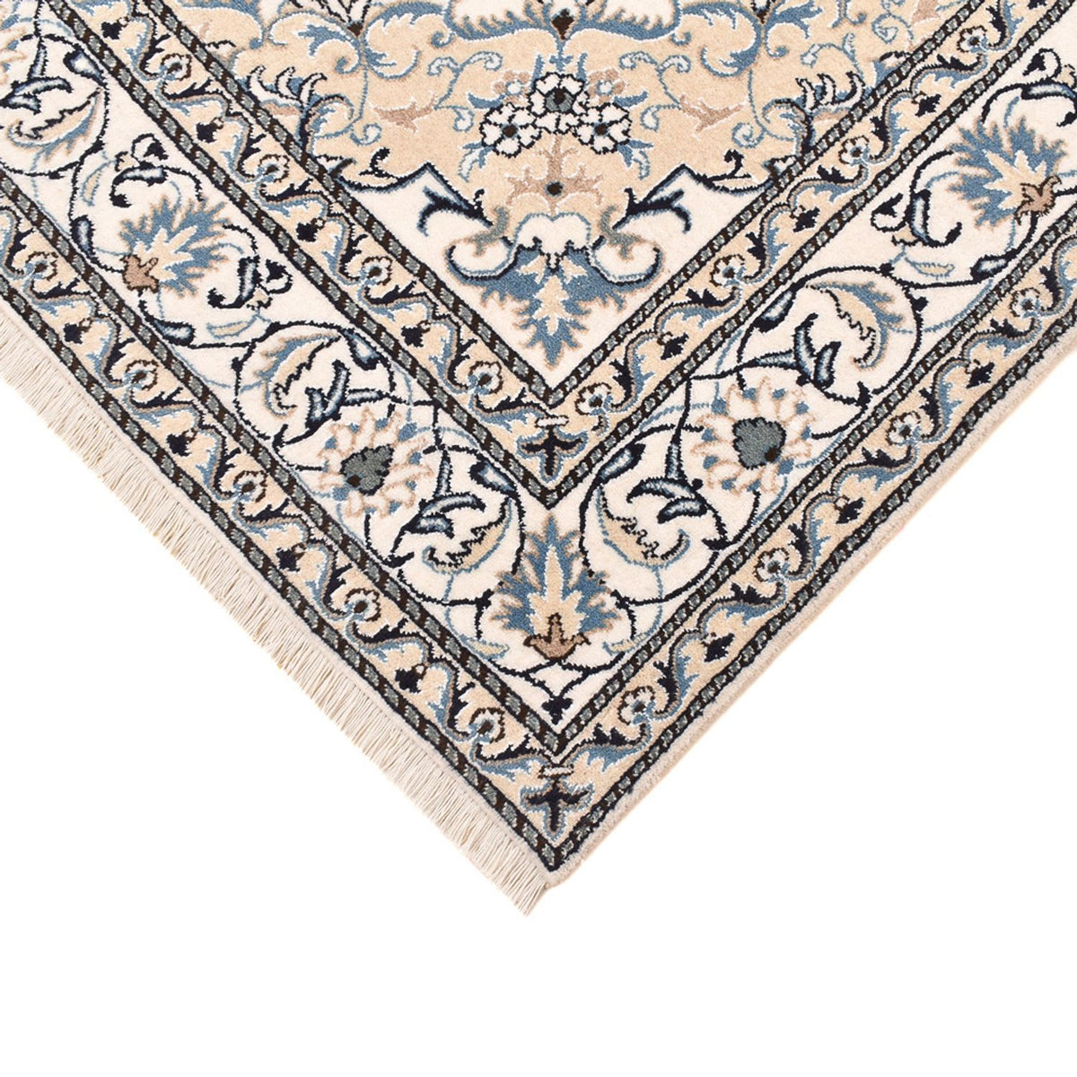 Persisk tæppe - Nain - 239 x 171 cm - lys beige