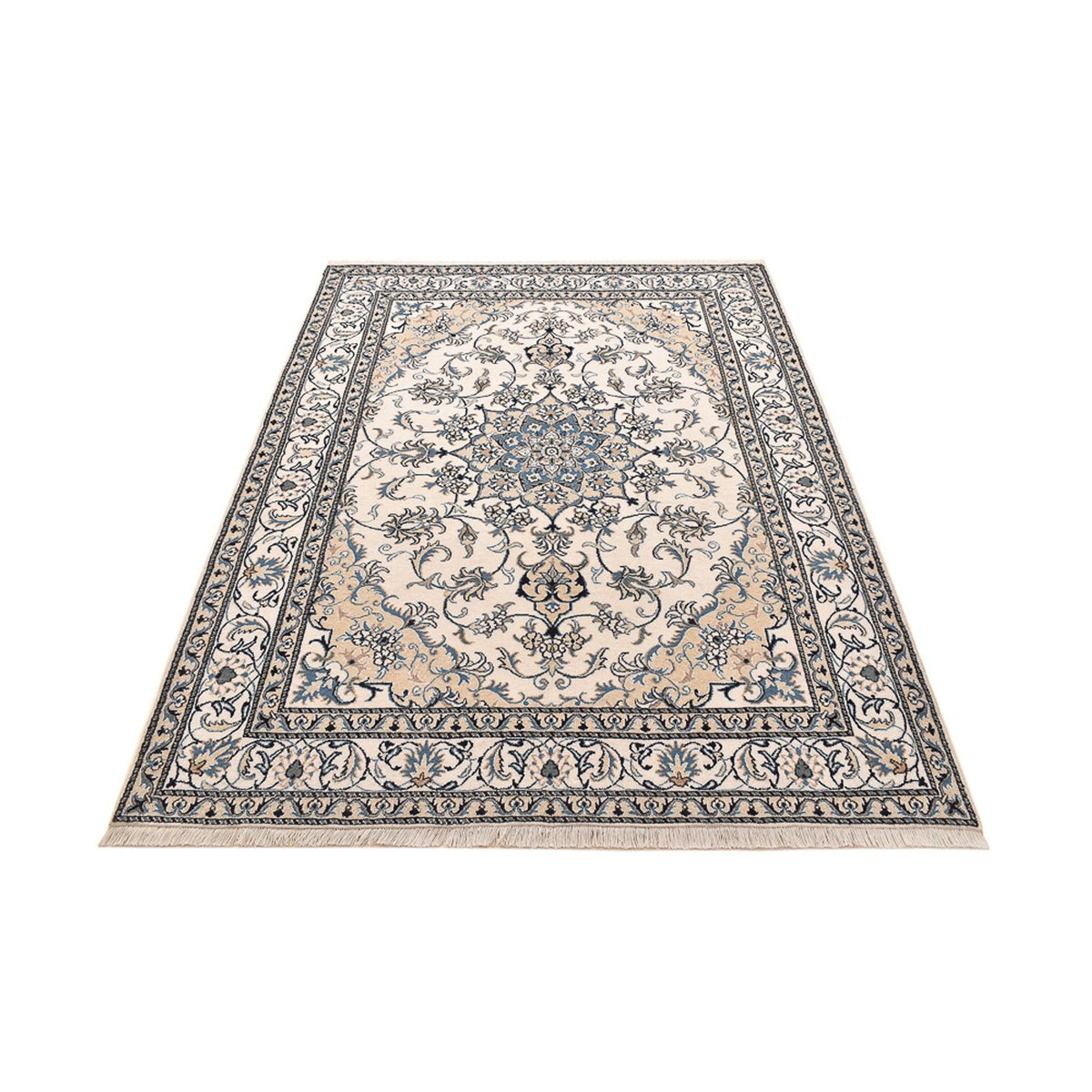Persisk tæppe - Nain - 239 x 171 cm - lys beige