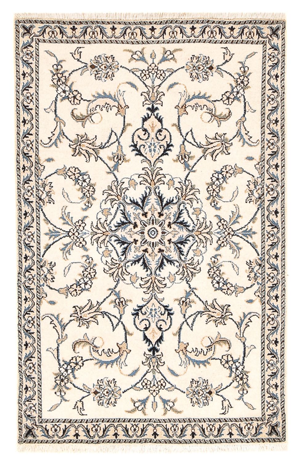 Persisk tæppe - Nain - 136 x 87 cm - lys beige