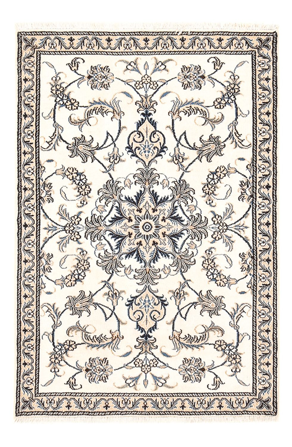 Persisk tæppe - Nain - 137 x 88 cm - lys beige