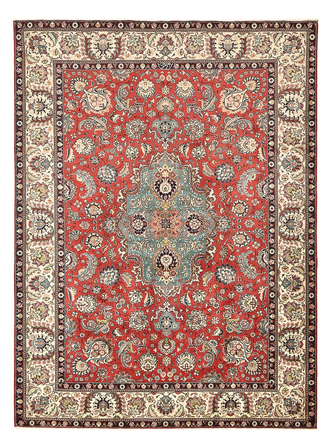 Persisk tæppe - Tabriz - 347 x 246 cm - lysrød