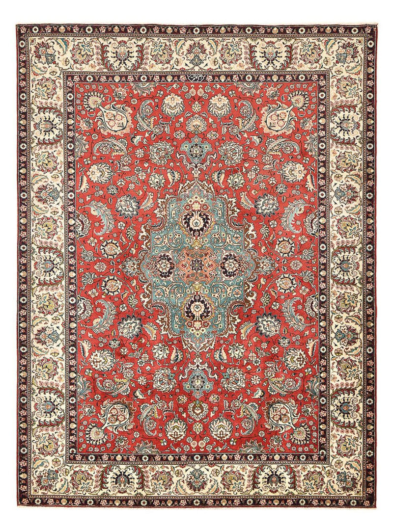 Persisk tæppe - Tabriz - 347 x 246 cm - lysrød