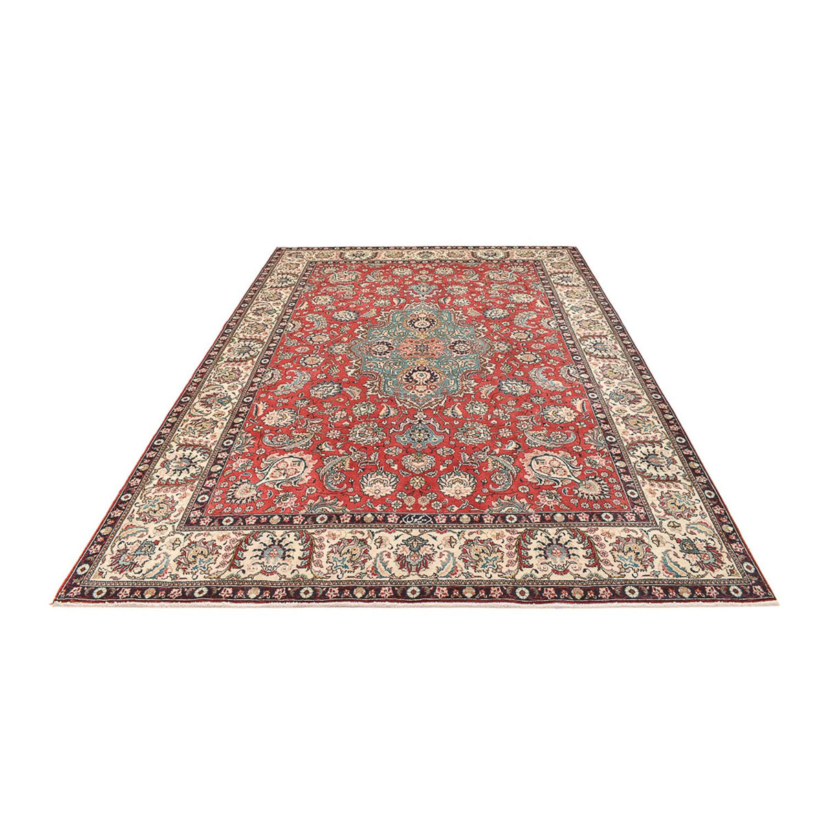 Persisk tæppe - Tabriz - 347 x 246 cm - lysrød