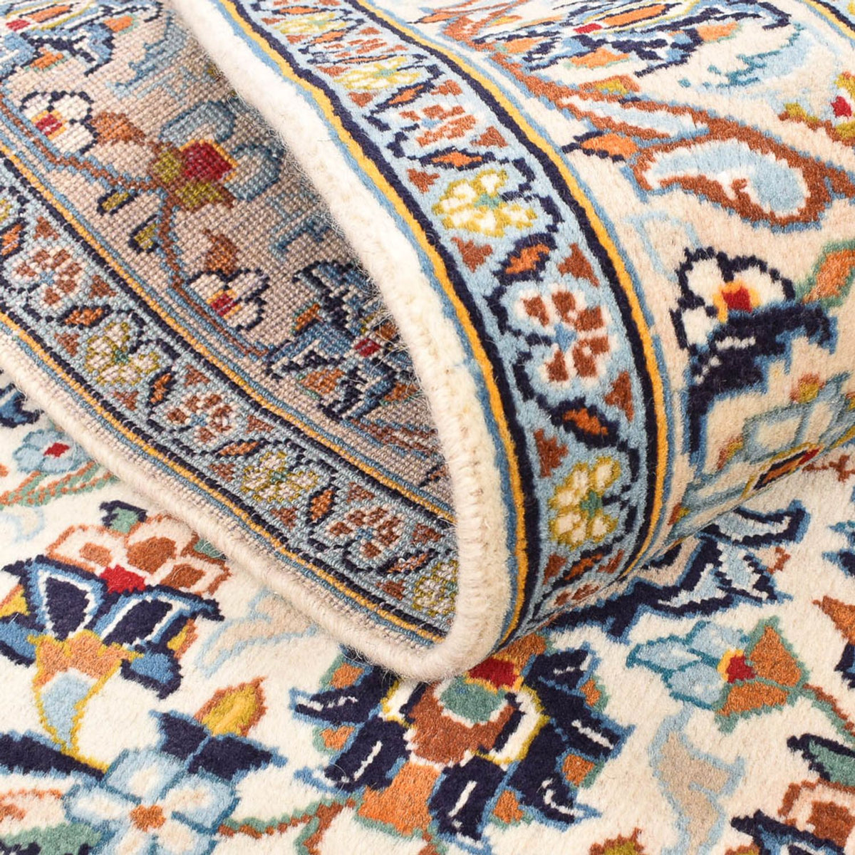 Persisk tæppe - Keshan - 141 x 96 cm - lys beige