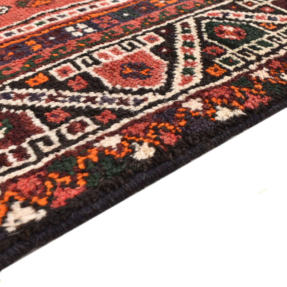 Persisk tæppe - Nomadisk - 205 x 118 cm - mørkerød