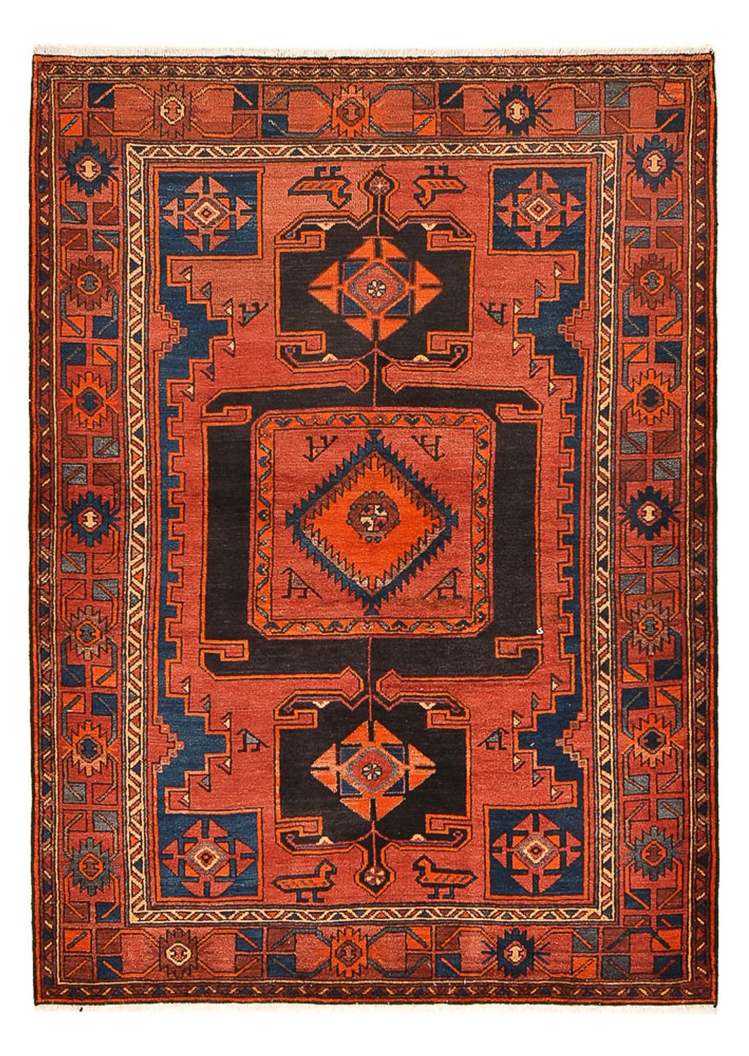 Persisk tæppe - Bijar - 202 x 146 cm - rød