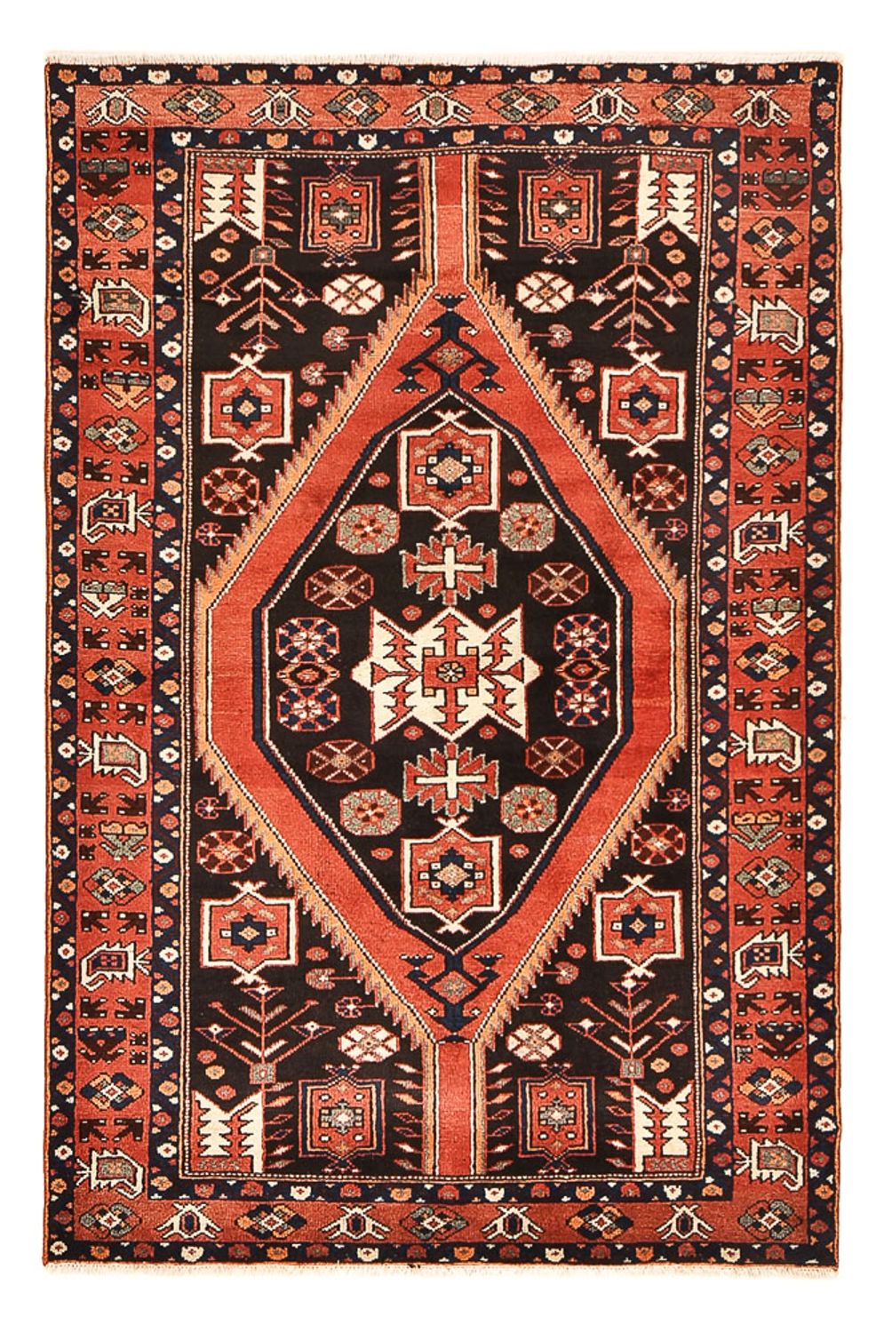 Persisk tæppe - Nomadisk - 200 x 130 cm - lysrød
