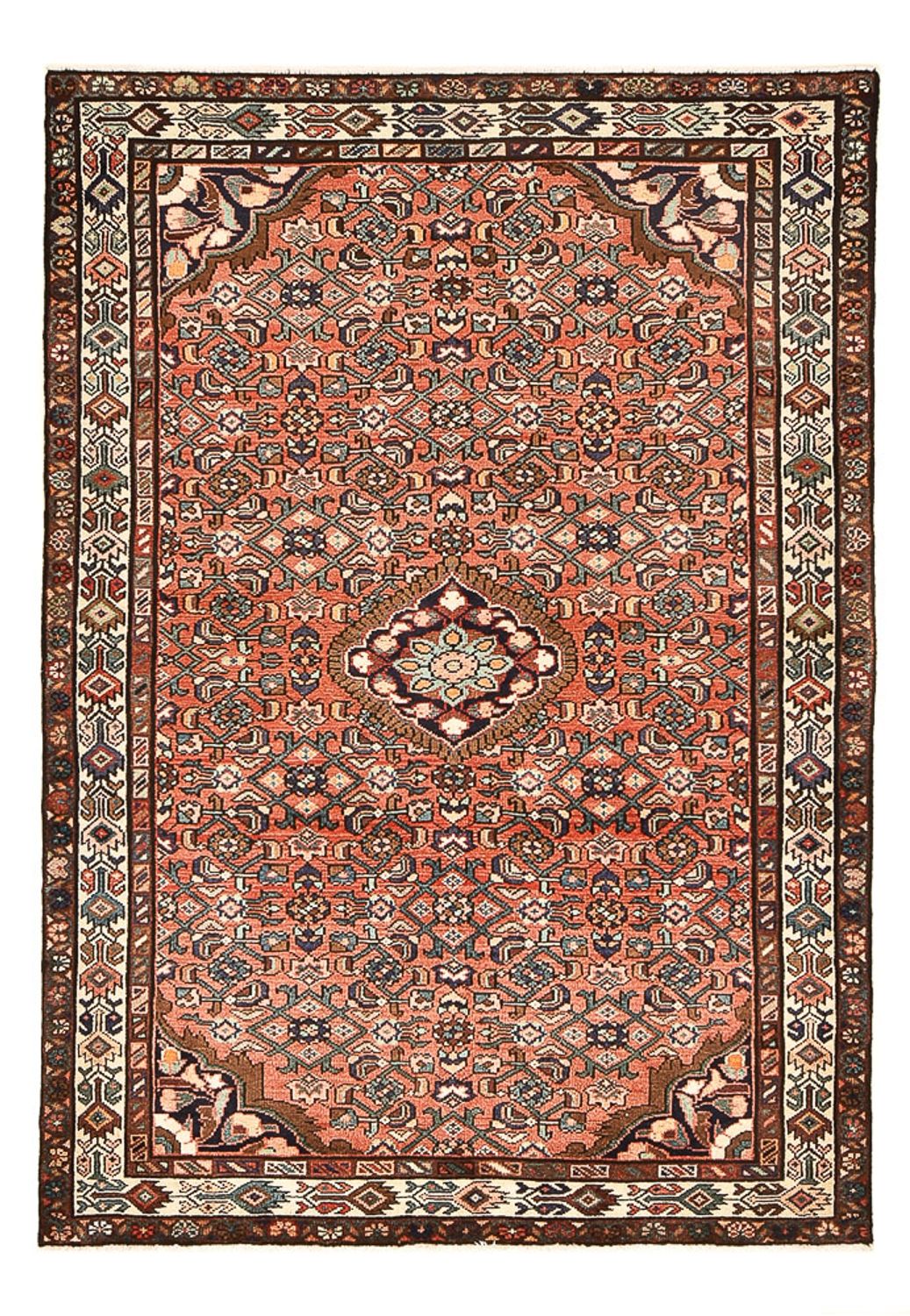 Persisk tæppe - Nomadisk - 222 x 148 cm - lysrød