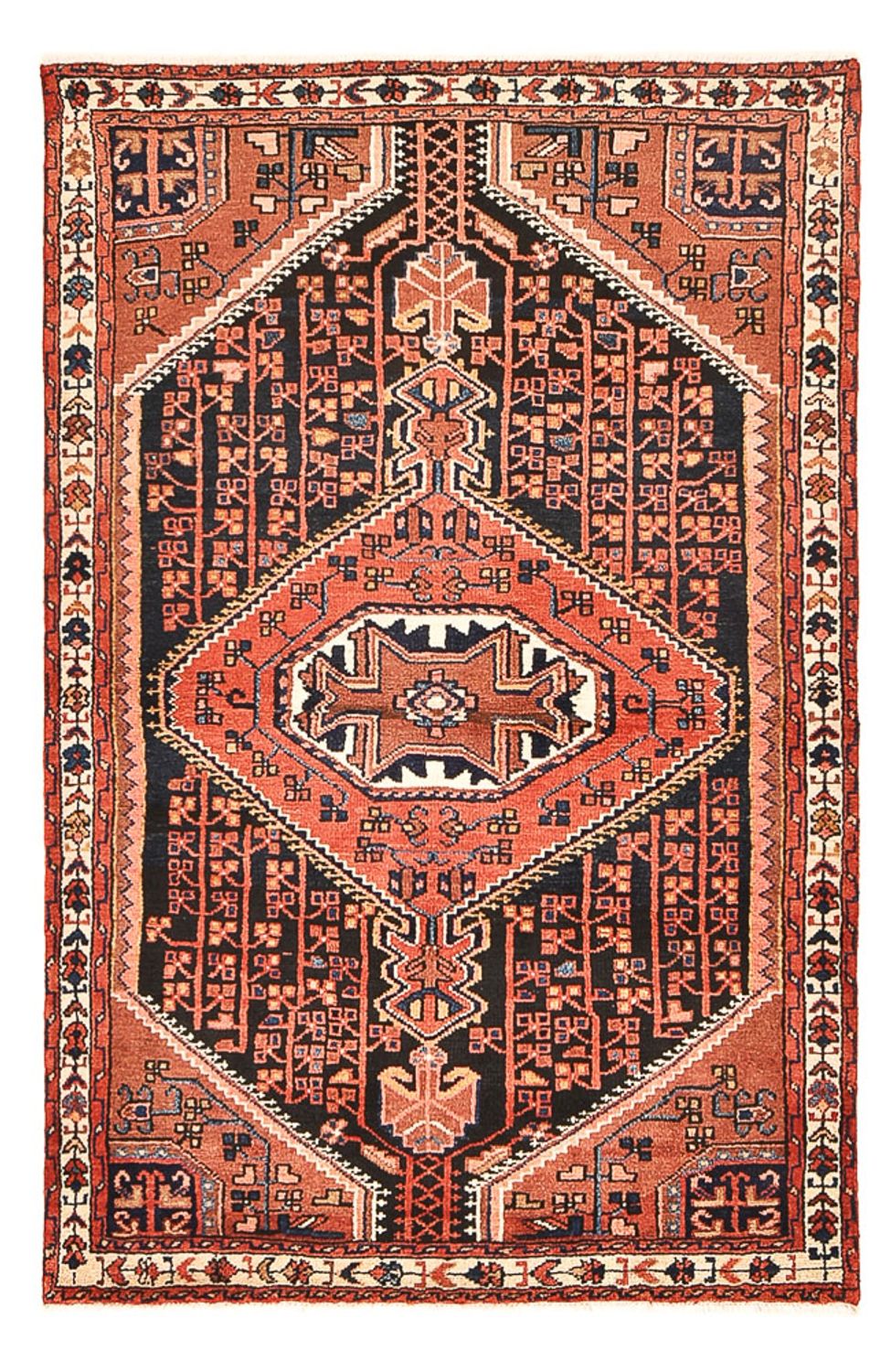 Persisk tæppe - Nomadisk - 183 x 117 cm - lysrød