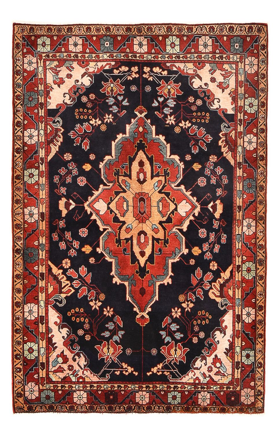Persisk tæppe - Nomadisk - 228 x 145 cm - mørkeblå