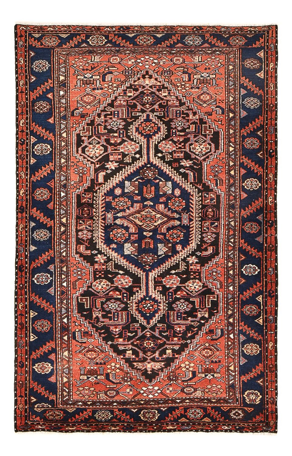 Persisk tæppe - Bijar - 206 x 132 cm - lysrød