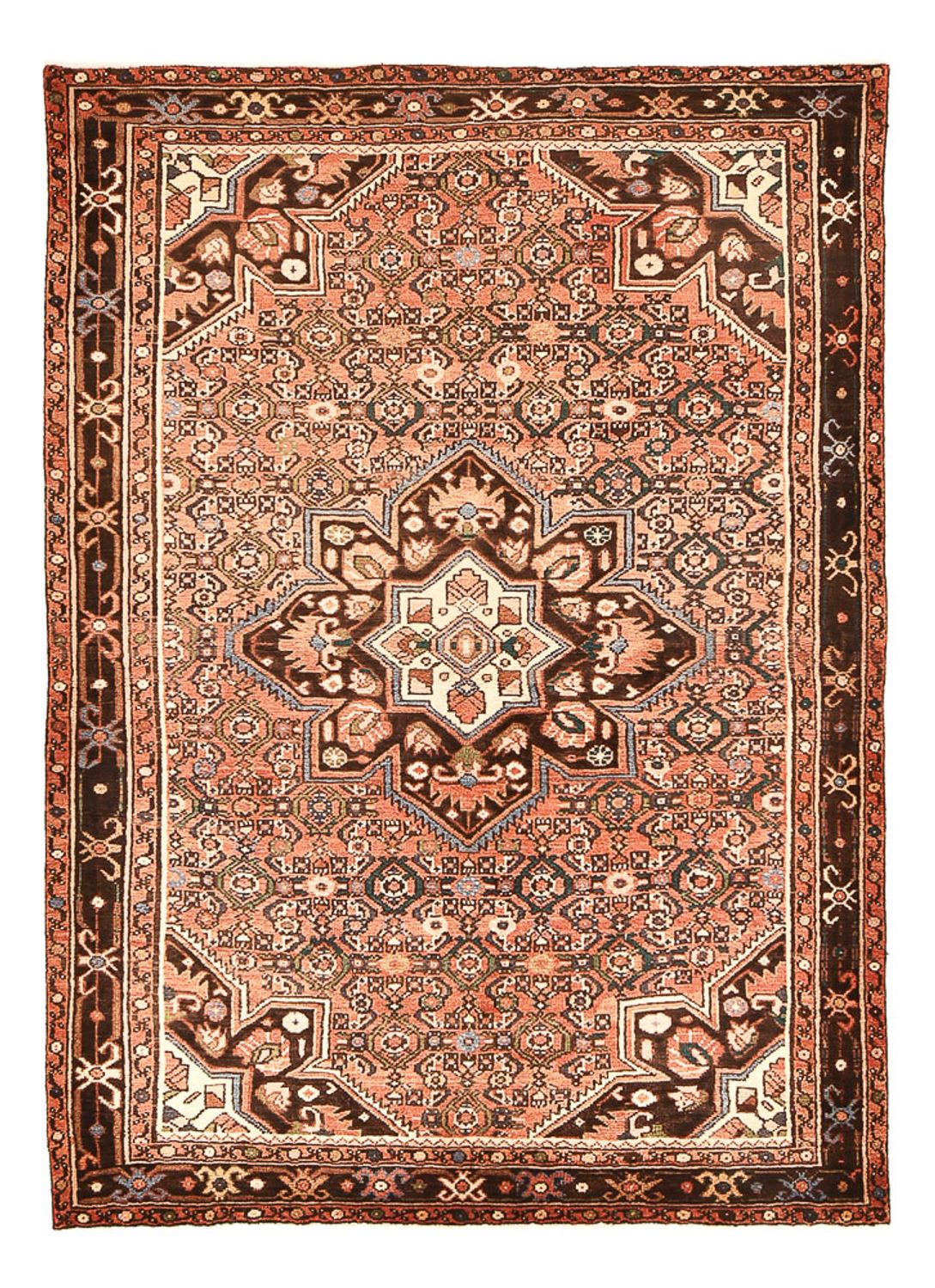 Persisk tæppe - Nomadisk - 220 x 156 cm - lysrød