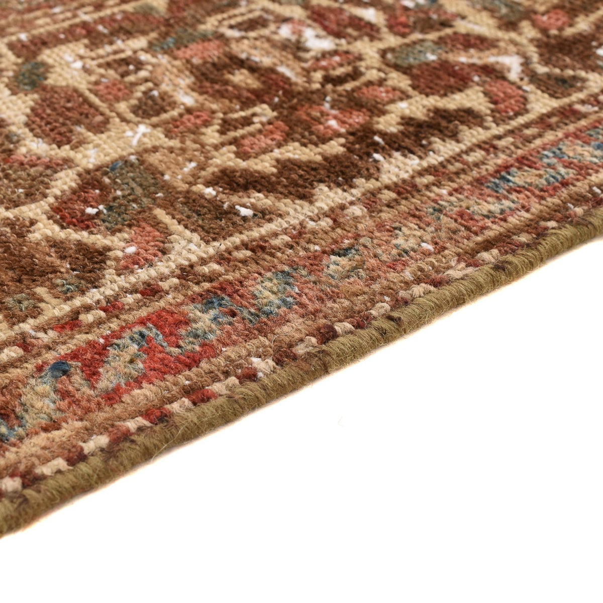 Vintage tæppe - 198 x 150 cm - mørk beige