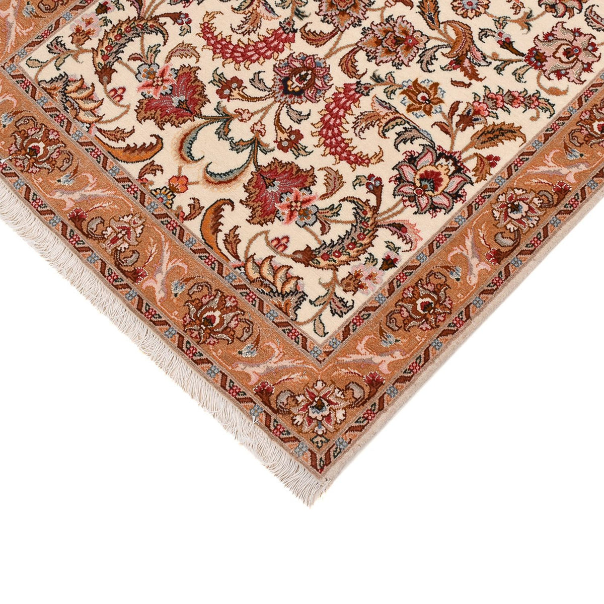 Løber Persisk tæppe - Tabriz - Premium - 317 x 72 cm - beige