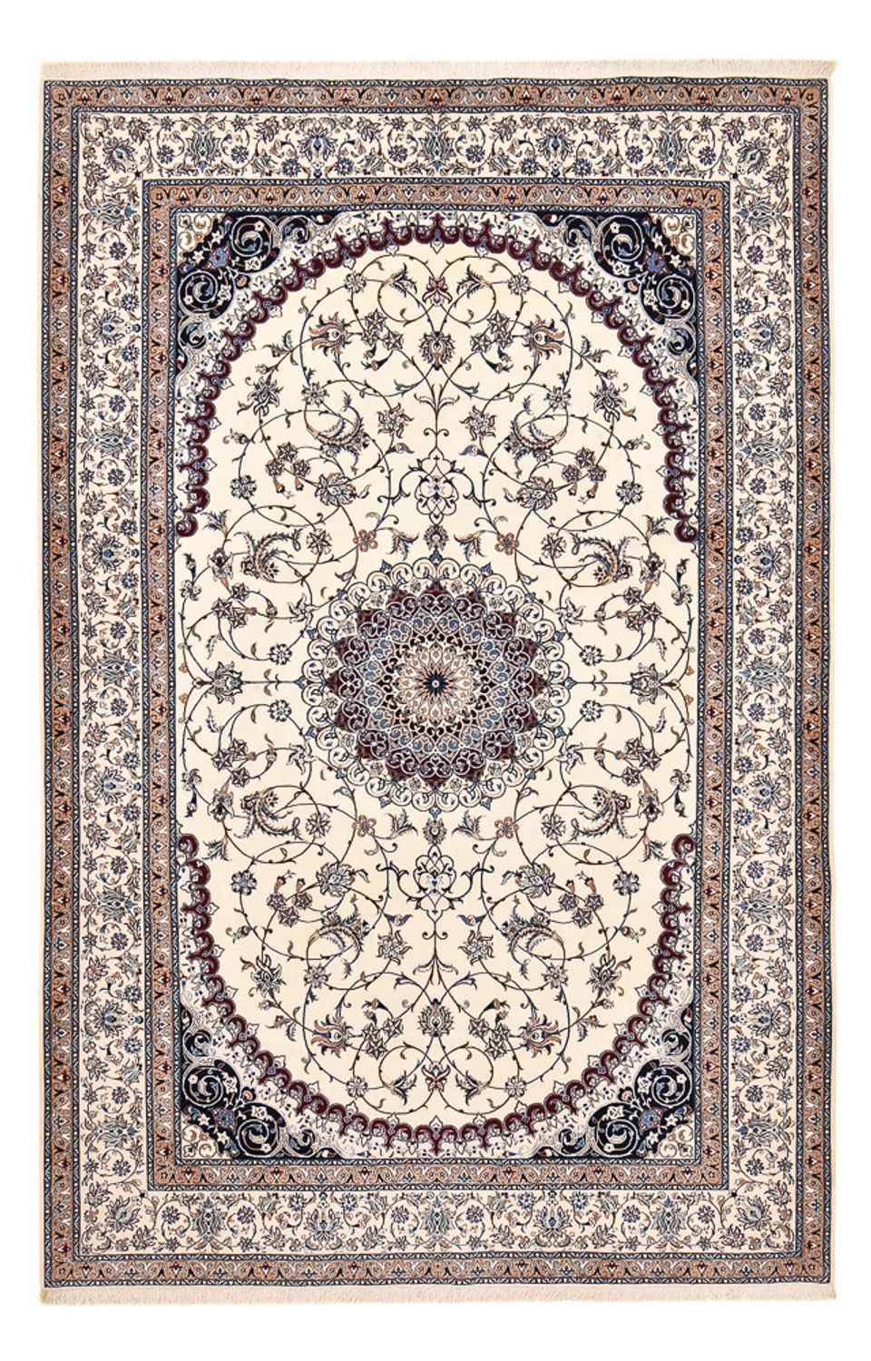 Persisk tæppe - Nain - Premium - 321 x 210 cm - creme