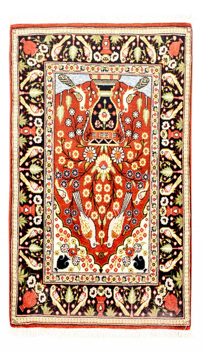 Qom Tæppe 60x105cm - Persisk tæppe - flerfarvet