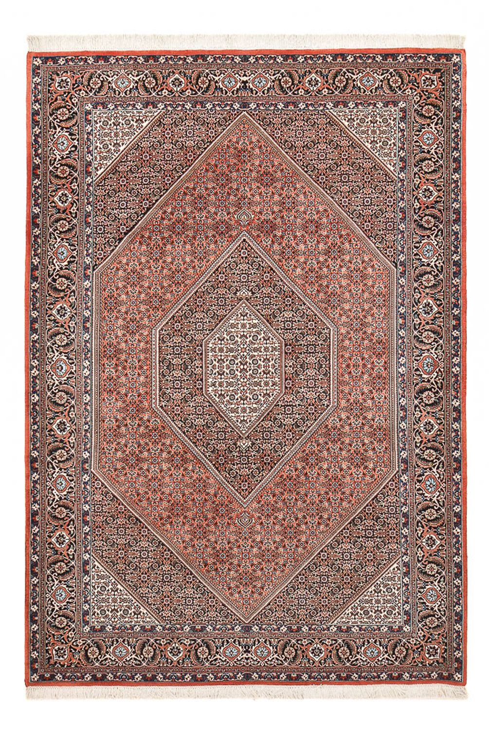 Persisk tæppe - Bijar - 295 x 200 cm - mørkerød
