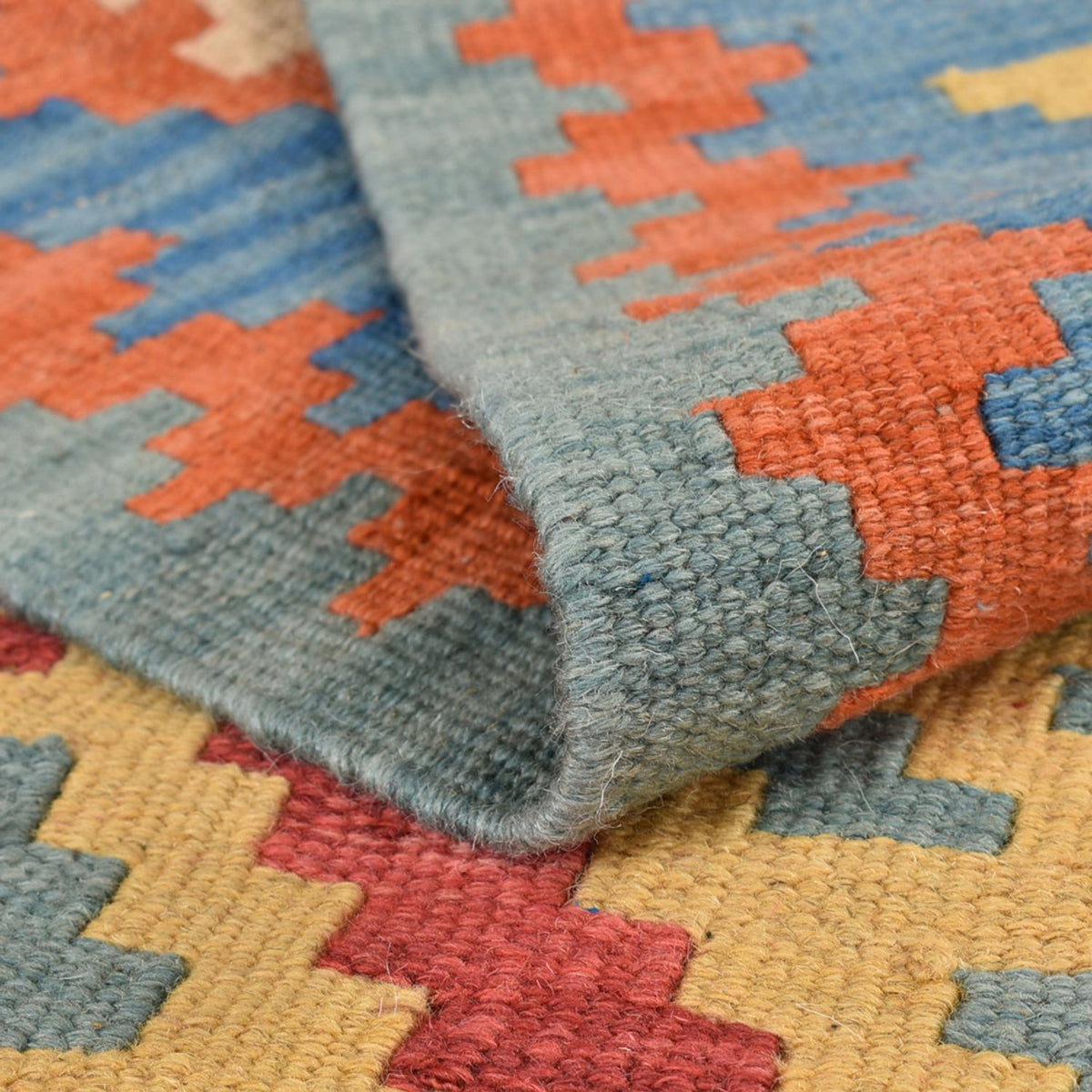 Kelim-tæppe - orientalsk - 203 x 157 cm - flerfarvet