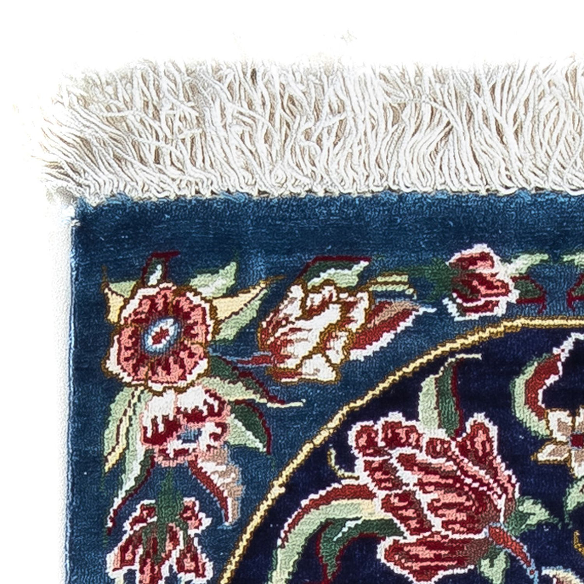 Silketæppe - Ghom Silk - Premium - 40 x 28 cm - mørkeblå