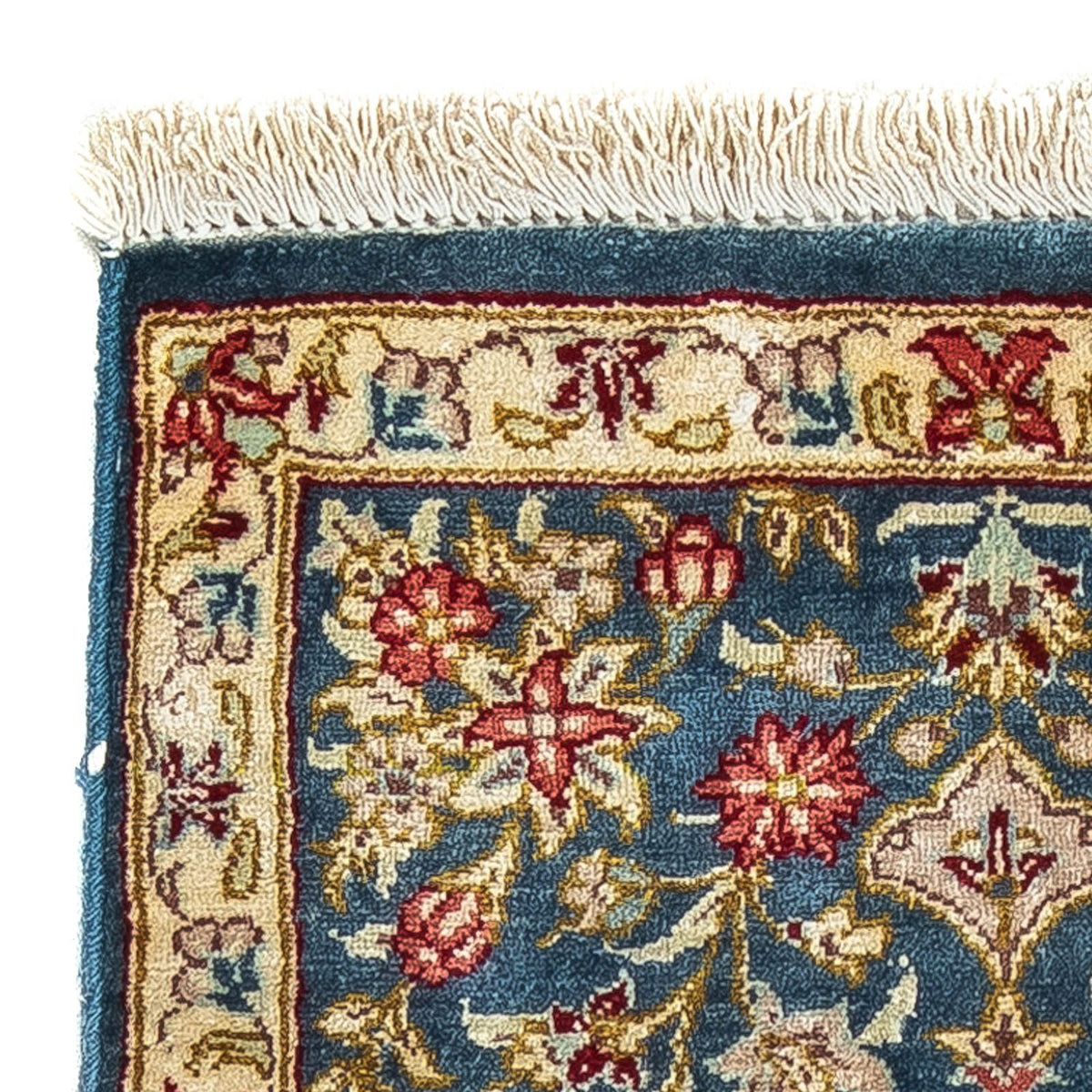 Silketæppe - Ghom Silk - Premium - 44 x 27 cm - mørkeblå