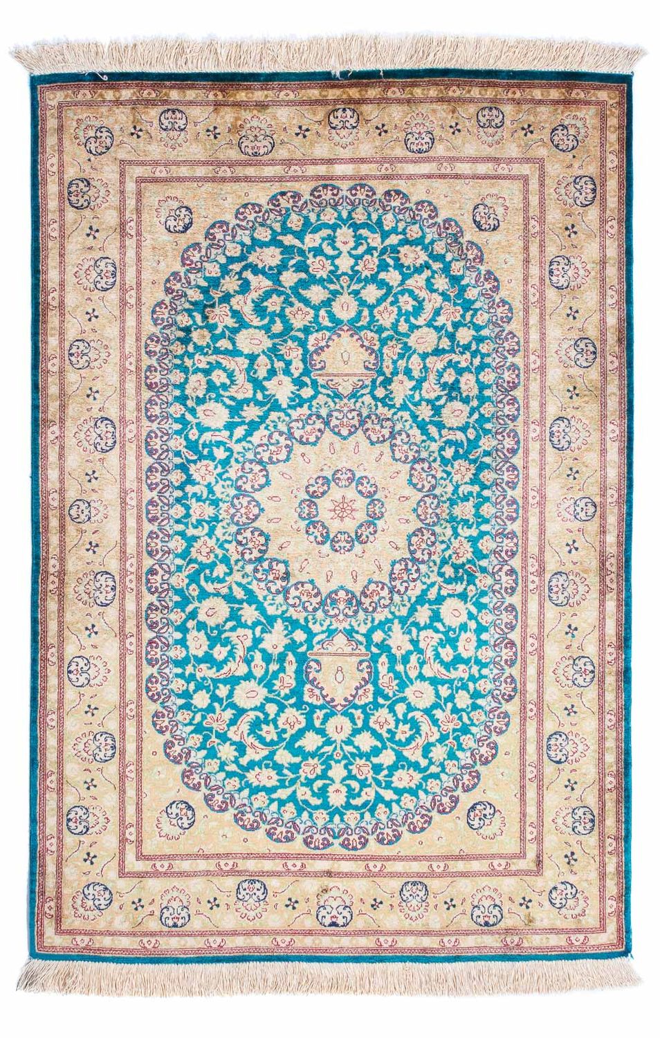 Persisk tæppe - Ghom - 119 x 78 cm - turkis