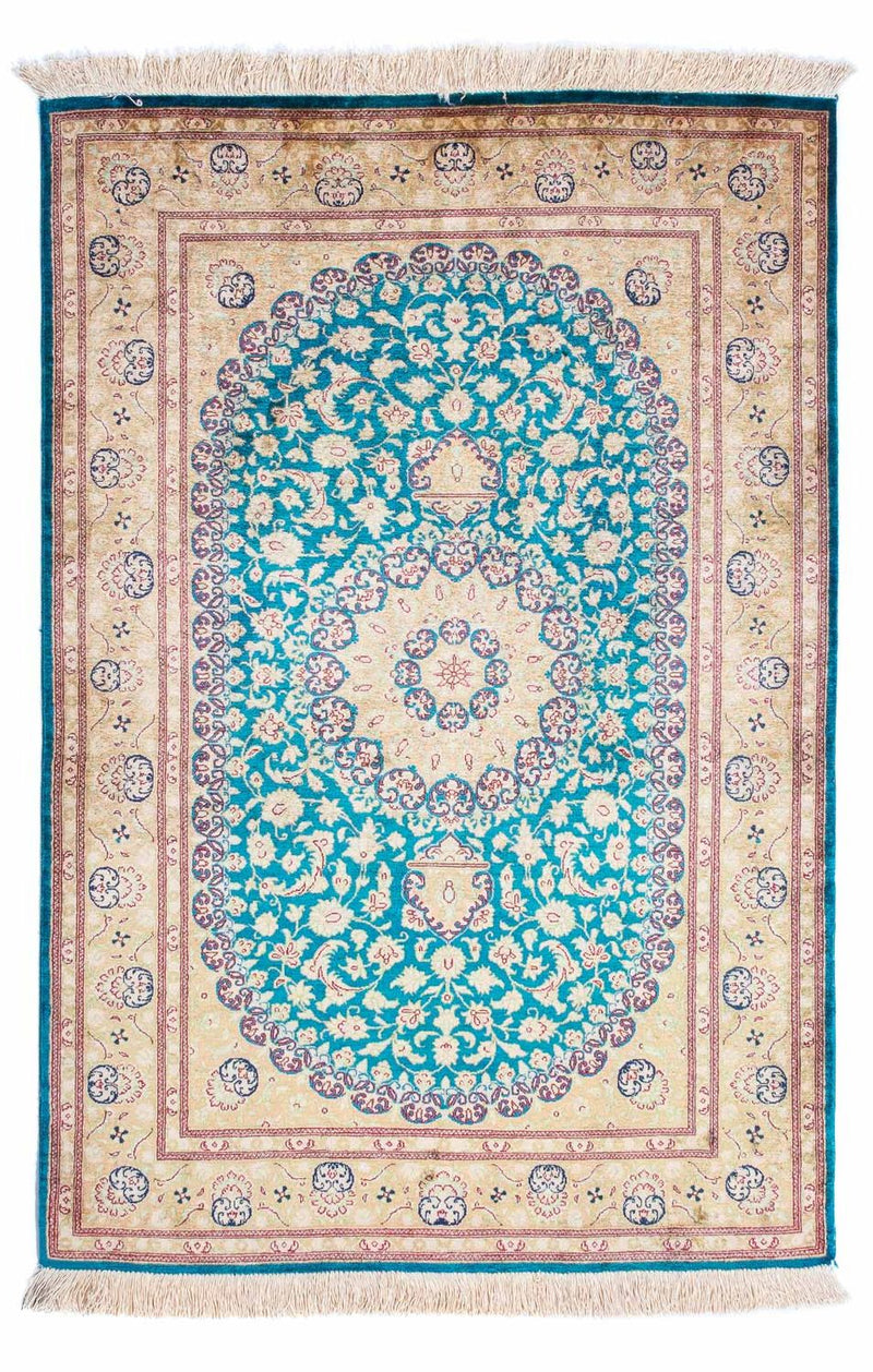 Persisk tæppe - Ghom - 119 x 78 cm - turkis