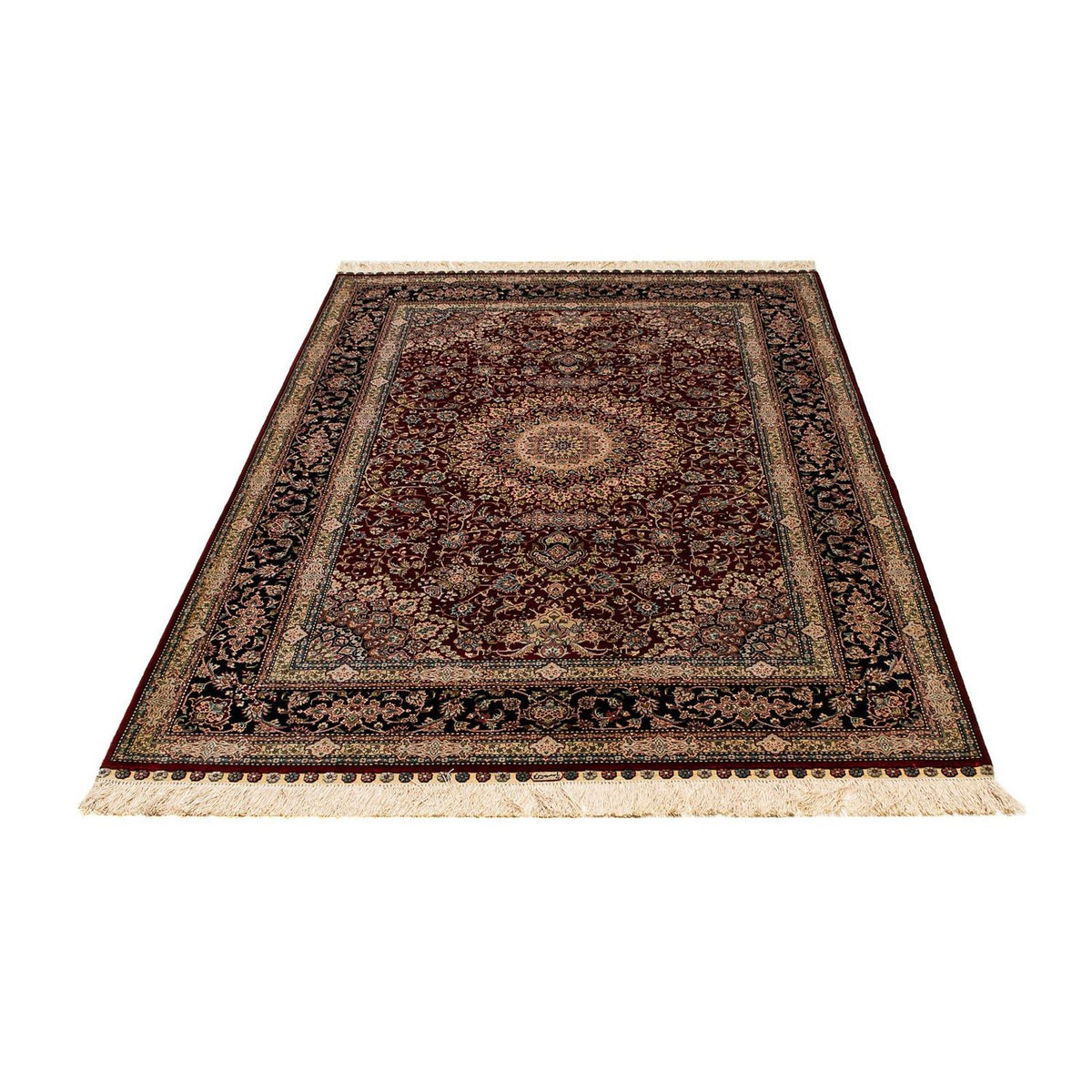 Silketæppe - China Silk - 183 x 122 cm - mørkerød