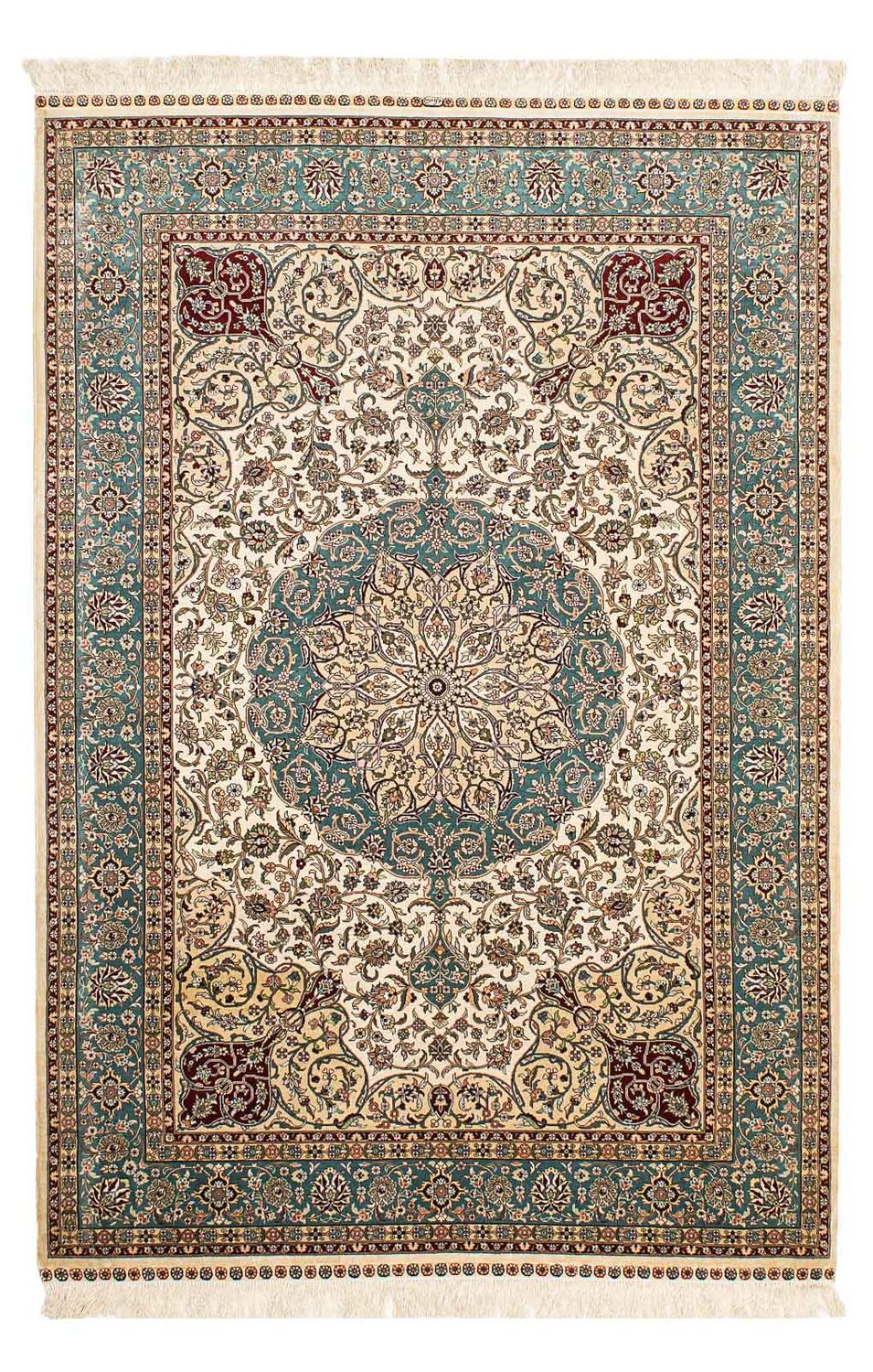 Silketæppe - China Silk - 183 x 122 cm - mørkerød